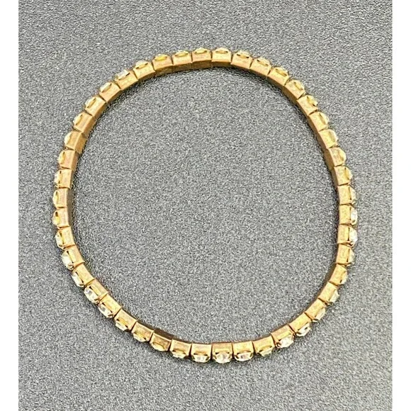 Bracelet Clear Crystal Expandable - Vintage - Picture 2 of 4